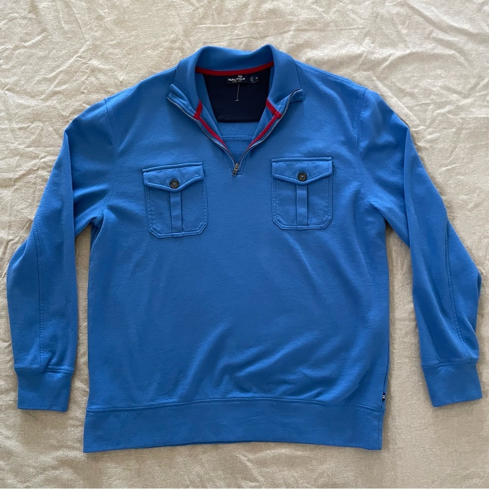 Men’s Nautica Blue Quarter Zip Sweatshirt XL